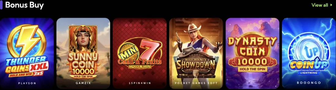 Screenshot: gokkasten waarop de free spins gelden